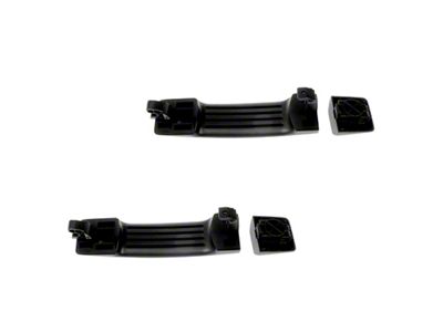 Exterior Door Handles; Rear; Black (04-18 Titan Crew Cab)