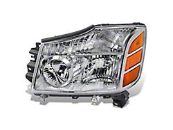Factory Style Headlight; Chrome Housing; Clear Lens; Driver Side (04-07 Titan)