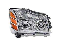 Factory Style Headlight; Chrome Housing; Clear Lens; Passenger Side (04-07 Titan)