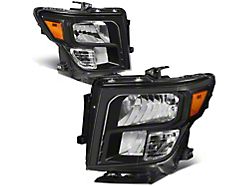 Factory Style Headlights with Amber Corners; Black Housing; Clear Lens (17-24 Titan w/ Factory Halogen Headlights)