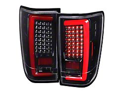 G2 Red Bar LED Tail Lights; Jet Black Housing; Clear Lens (04-15 Titan w/o Utility Bed)