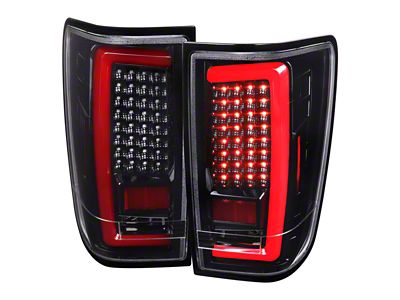 G2 Red Bar LED Tail Lights; Jet Black Housing; Clear Lens (04-15 Titan w/o Utility Bed)
