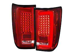 G2 White Bar LED Tail Lights; Chrome Housing; Red Lens (04-15 Titan w/o Utility Bed)