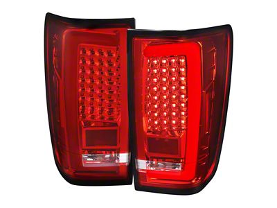 G2 White Bar LED Tail Lights; Chrome Housing; Red Lens (04-15 Titan w/o Utility Bed)