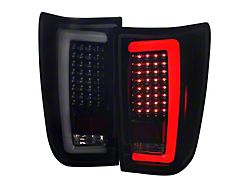 G2 White Bar LED Tail Lights; Glossy Black Housing; Smoked Lens (04-15 Titan w/o Utility Bed)