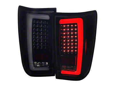 G2 White Bar LED Tail Lights; Glossy Black Housing; Smoked Lens (04-15 Titan w/o Utility Bed)