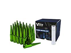 Green Spike Lug Nuts; M12x1.25; Set of 24 (04-24 Titan)
