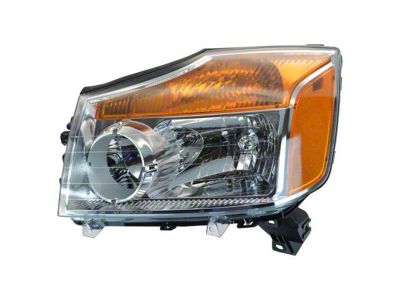 Headlight; Chrome Housing; Clear Lens; Driver Side (08-15 Titan)