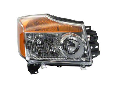 Headlight; Chrome Housing; Clear Lens; Passenger Side (08-15 Titan)