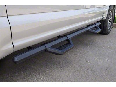 Hex Cast Series Side Step Bars without Mounting Brackets; Textured Black (17-24 Titan King Cab)