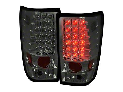 LED Tail Lights; Chrome Housing; Smoked Lens (04-15 Titan w/o Utility Bed)