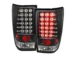 LED Tail Lights; Matte Black Housing; Clear Lens (04-15 Titan w/o Utility Bed)