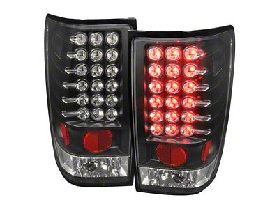 LED Tail Lights; Matte Black Housing; Clear Lens (04-15 Titan w/o Utility Bed)