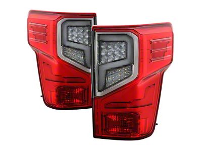 Light Bar LED Tail Lights; Chrome Housing; Red Smoked Lens (17-24 Titan w/ Factory Halogen Tail Lights)