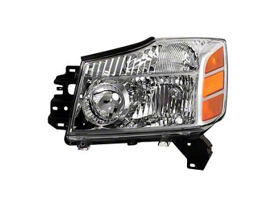 OE Style Headlight; Chrome Housing; Clear Lens; Driver Side (04-15 Titan)