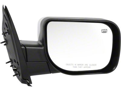 OE Style Powered Heated Mirror with Puddle Lights; Passenger Side; Chrome (04-05 Titan w/ Memory Mirrors)