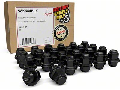 OEM Factory Style Black Lug Nut Kit; M12 x 1.25; Set of 24 (04-24 Titan)