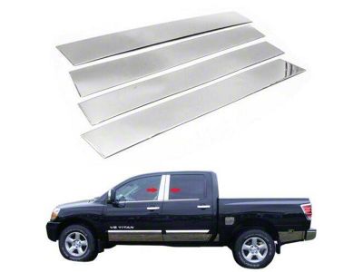 Door Pillar Post Trim; Chrome (04-15 Titan)