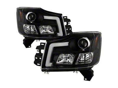 Platinum Series High-Power LED Module Headlights; Black Housing; Clear Lens (04-15 Titan)