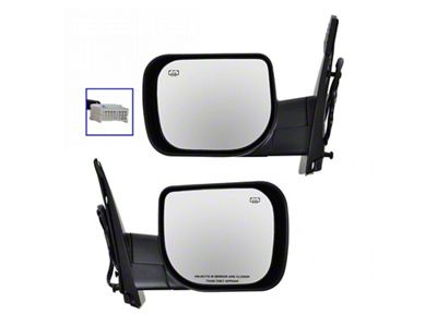 Powered Heated Mirrors; Textured Black (08-14 Titan w/ Memory Mirrors & w/o Puddle Lights)