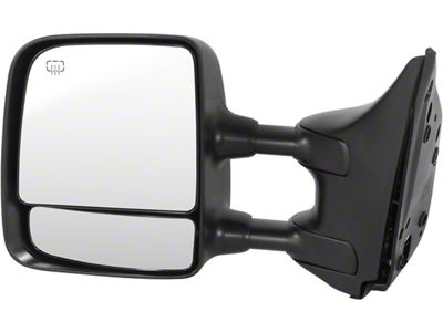 Powered Heated Towing Mirror; Driver Side; Black with Chrome Cover (04-05 Titan w/o Memory Mirrors)