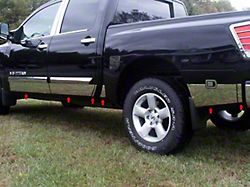 Rocker Panel Trim with Rear Cargo Door; Upper Kit; Stainless Steel (04-15 Titan Crew Cab)