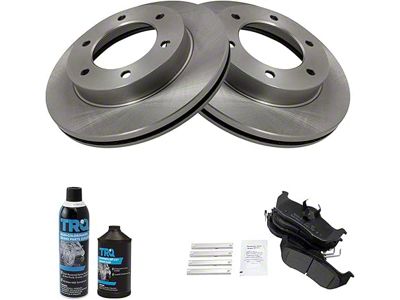 Semi-Metallic 6-Lug Brake Rotor, Pad, Brake Fluid and Cleaner Kit; Rear (04-15 Titan)