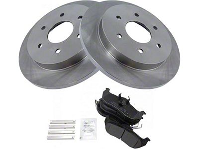 Semi-Metallic 6-Lug Brake Rotor and Pad Kit; Rear (04-15 Titan)