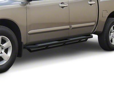 Square Tube Side Armor; Black (04-24 Titan Crew Cab)