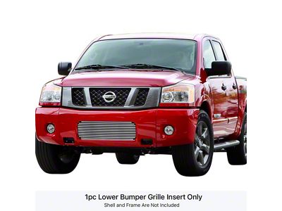 Stainless Steel Billet Lower Bumper Grille Overlay; Polished (08-15 Titan)