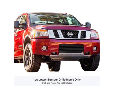 Stainless Steel Billet Lower Overlay Grille; Black (04-15 Titan)