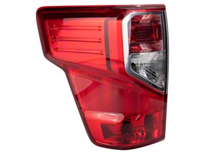 Tail Light; Chrome Housing; Red Clear Lens; Driver Side (17-21 Titan)