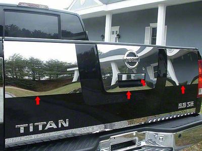 Tailgate Handle Accent Trim; Stainless Steel (04-13 Titan)
