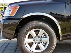 Wheel Well Fender Trim Molding with Rear Cargo Door; Stainless Steel (04-15 Titan)