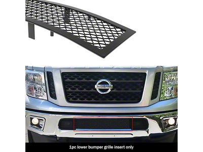 Wire Mesh Lower Bumper Grille Overlay; Black (16-19 Titan w/o Tow Hooks)