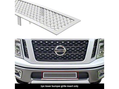 Wire Mesh Lower Bumper Grille Overlay; Polished (16-19 Titan w/o Tow Hooks)