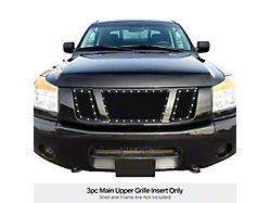 Wire Mesh Rivet Upper Grille Overlay; Black (08-15 Titan)
