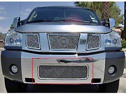 Wire Mesh Upper and Lower Replacement Grilles; Polished (04-07 Titan)