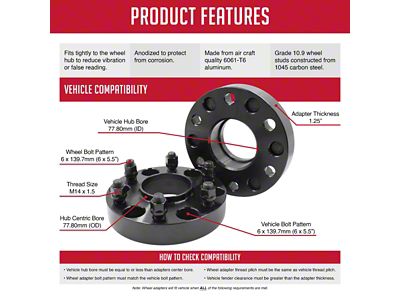 1.25-Inch Billet Aluminum Hubcentric 6-Lug Wheel Spacers (16-24 Titan XD)