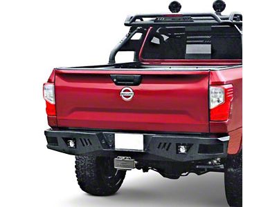 Armour Rear Bumper with LED Lights; Black (16-24 Titan XD)