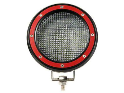 Atlas Roll Bar with 5.30-Inch Red Round Flood LED Lights; Black (16-24 Titan XD)