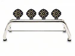 Atlas Roll Bar with 7-Inch Black Round LED Lights; Stainless Steel (16-24 Titan XD)