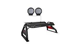 Atlas Roll Bar with 9-Inch Black Round LED Lights; Black (16-24 Titan XD)