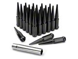 Black Spiked Lug Nuts; M14x1.5; Set of 24 (16-24 Titan XD)