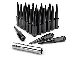 Black Spiked Lug Nuts; M14x1.5; Set of 24 (16-24 Titan XD)