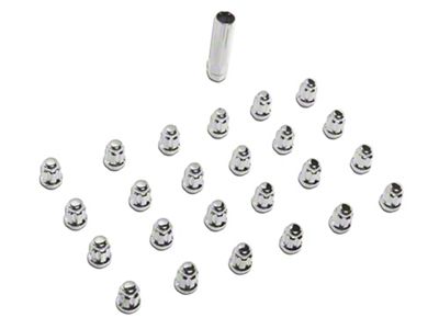 Chrome Acorn Spline Lug Nuts; M14x1.5; Set of 24 (16-24 Titan XD)