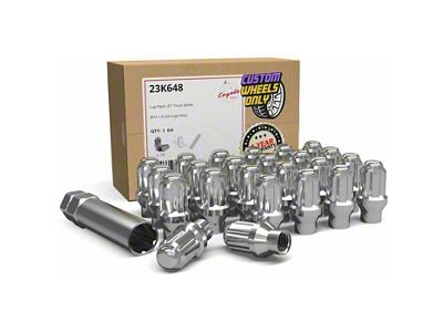 Chrome ET Truck Spline Lug Nut Kit; 14mm x 1.5; Set of 24 (16-24 Titan XD)