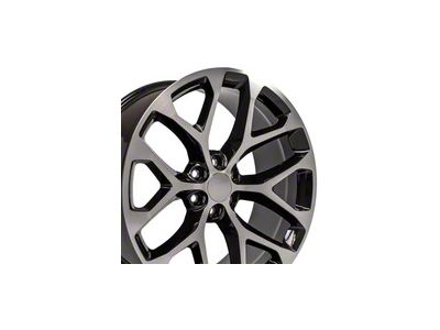 CV98B Black Machined 6-Lug Wheel; 24x10; 24mm Offset (16-24 Titan XD)