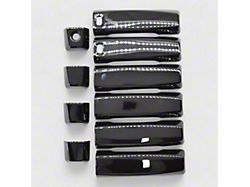 Chrome Delete Door Handle Snap-On Covers; Gloss Black (16-24 Titan XD)