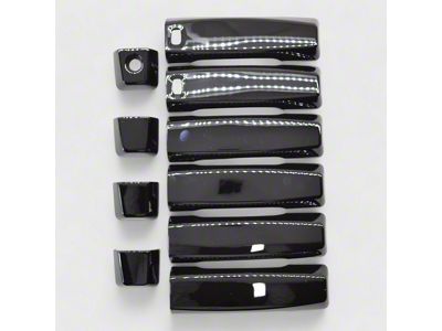 Chrome Delete Door Handle Snap-On Covers; Gloss Black (16-24 Titan XD)